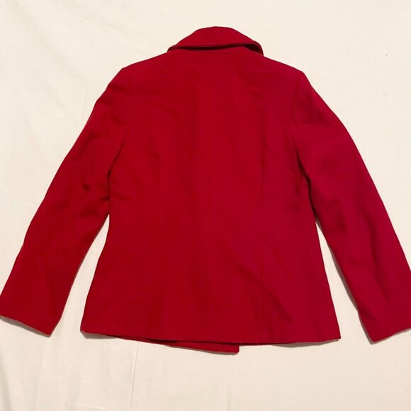 Tommy Hilfiger Red Woold Blend Peacoat Jacket Womens Large - Picture 12 of 16